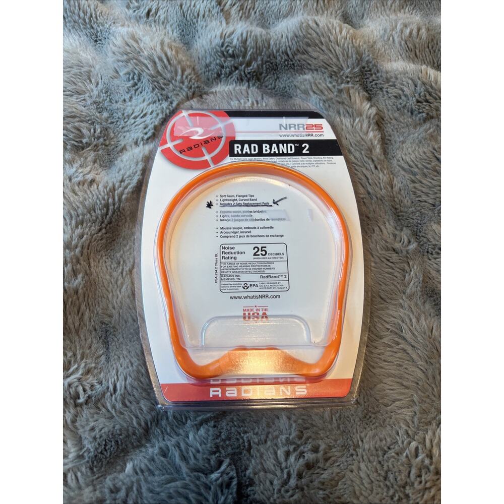 Radians RB210CS Rad-Band 2 25 dB Behind The Neck Orange Ear Buds with Multi Use